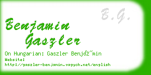 benjamin gaszler business card